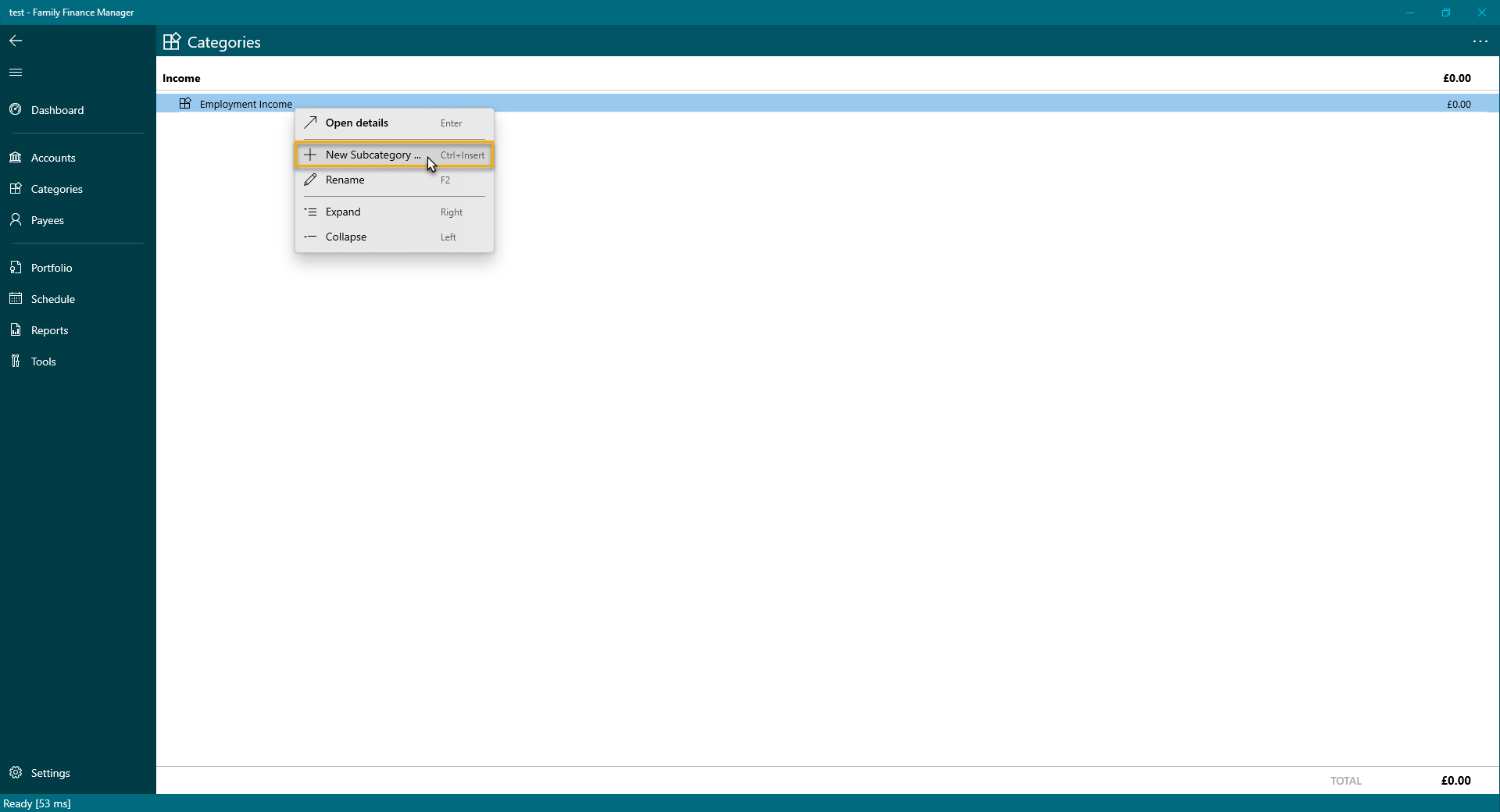 Categories Page