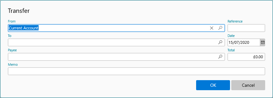 New Transfer Dialog