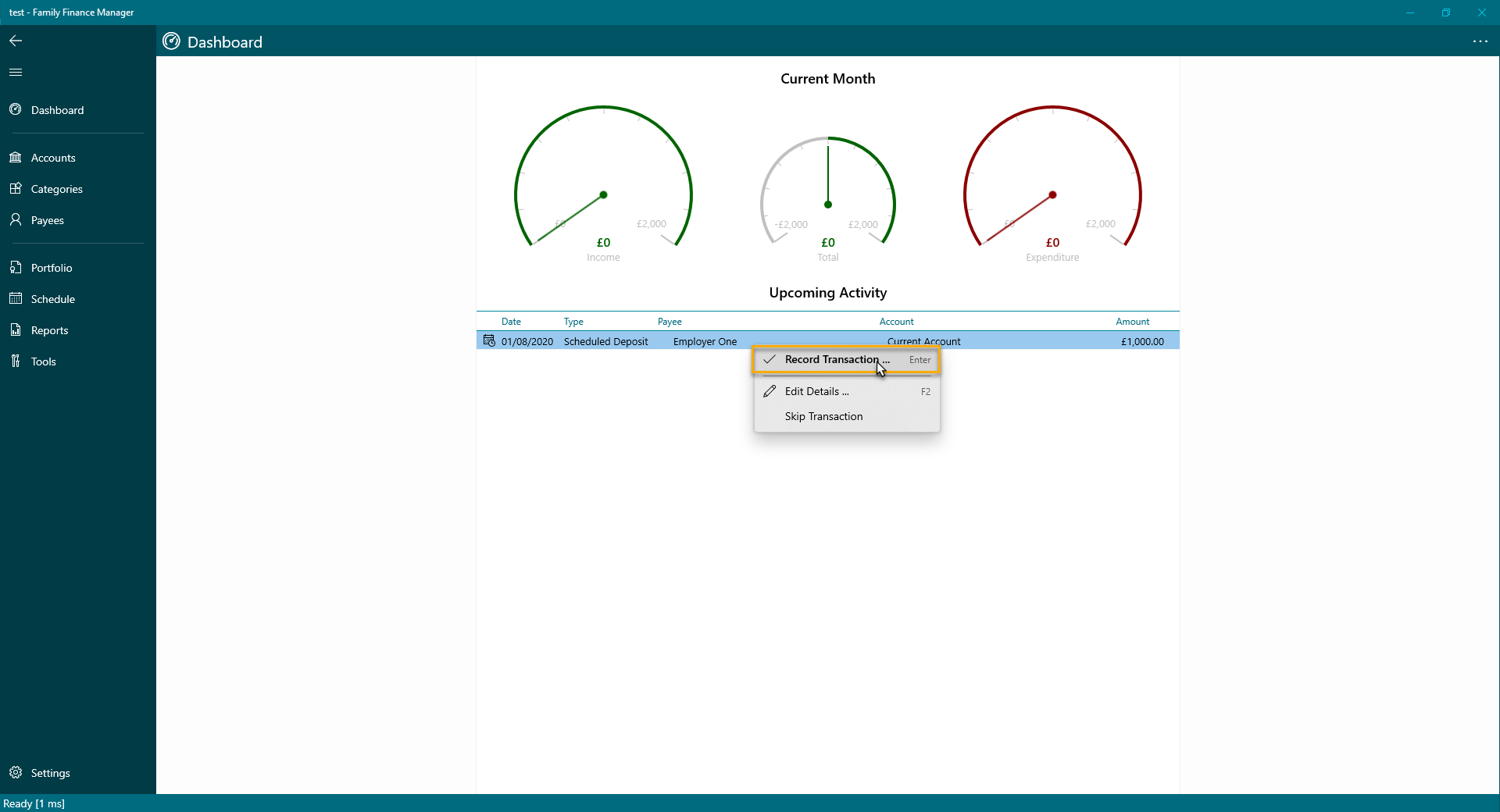Dashboard Page